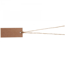 Marque-places rectangle et ficelle KRAFT - 12 pièces