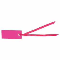 Marque-places rectangle et ruban FUCHSIA - 12 pièces