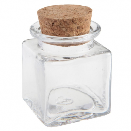Mini pots carré avec bouchon en liège - 12 pièces