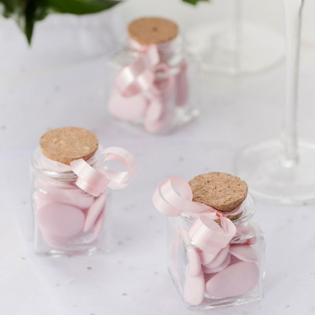 Mini pots carré avec bouchon en liège - 12 pièces