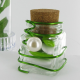 Mini pots carré avec bouchon en liège - 12 pièces