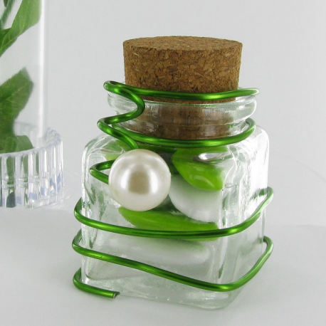 Mini pots carré avec bouchon en liège - 12 pièces