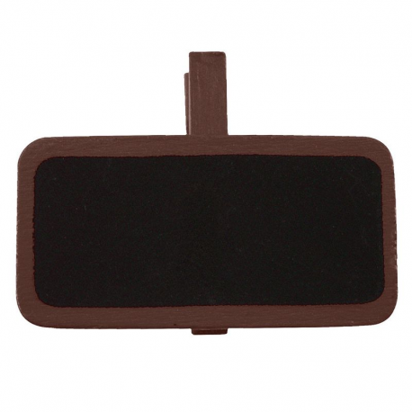 Mini ardoises Rectangulaire sur pince CHOCOLAT - 12 pièces