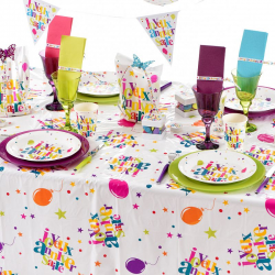 Nappe rectangulaire Joyeux Anniversaire - pièce