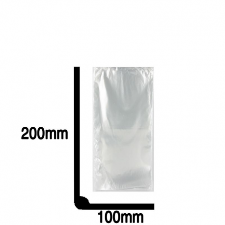 Sachets fond plat neutre 100x200mm - 100 pièces