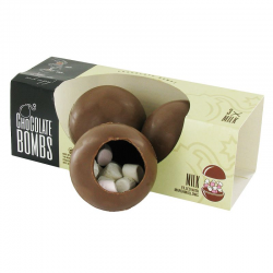 PRECOMMANDE Bombes chocolat lait garnies de guimauves 150g - Etui de 3