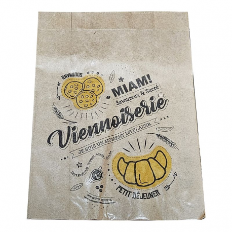 Sacs à croissant 120/25x25x170mm kraft - 1000 pièces