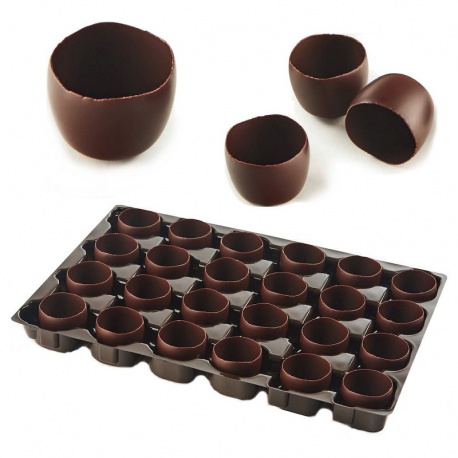 PRECOMMANDE Déco cup chocolat noir 96 pièces à garnir - boîte +-500g