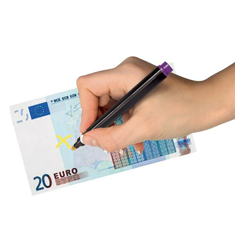 Stylo Détecteur De Faux Billets Beeplo SafeCheck - Lot De 3, Vérifie Euros/Dollars, Jusqu'à 6000 Tests Par Stylo