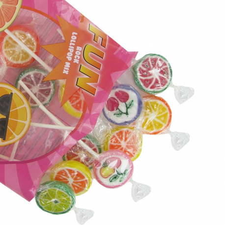 Fun sucettes rock mix - sachet de 120g