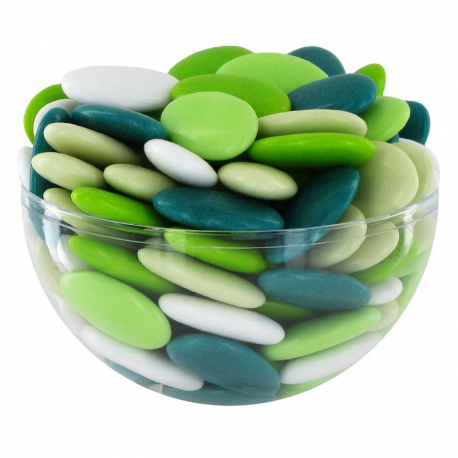 Dragées chocolat 71% camaïeu de VERT - 1kg