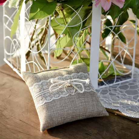 Coussin porte-alliances Naturel Dentelle - pièce