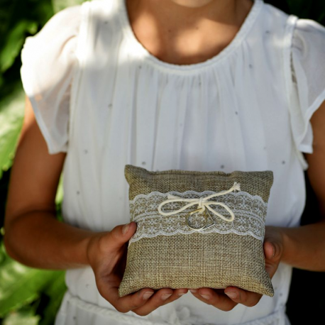 Coussin porte-alliances Naturel Dentelle - pièce