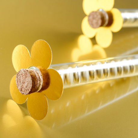 Fleurs déco OR métallisé - 10 pièces