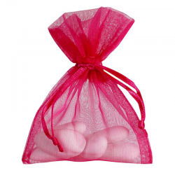Pochons en organdi FUCHSIA - 10 pièces