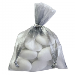 Pochons en organdi GRIS - 10 pièces