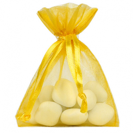 Pochons en organdi JAUNE - 10 pièces