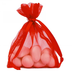 Pochons en organdi ROUGE - 10 pièces