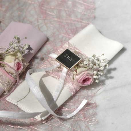 Ruban en abaca ROSE - pièce