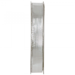 Ruban métallique 16mm ARGENT - la bobine de 25 mètres