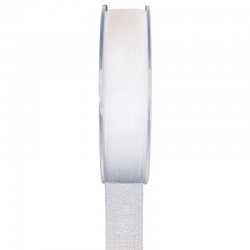 Ruban 15MM en organdi BLANC - la bobine de 20 mètres