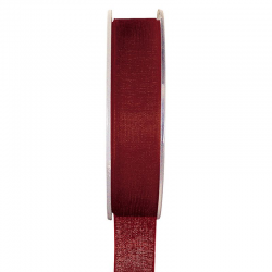 Ruban 15MM en organdi BORDEAUX - la bobine de 20 mètres