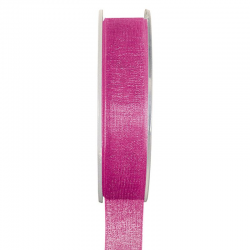 Ruban 15MM en organdi FUCHSIA - la bobine de 20 mètres
