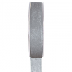 Ruban 15MM en organdi GRIS - la bobine de 20 mètres