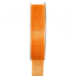 Ruban 15MM en organdi ORANGE - la bobine de 20 mètres