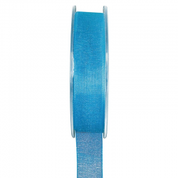 Ruban 15MM en organdi TURQUOISE - la bobine de 20 mètres