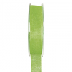 Ruban 15MM en organdi VERT ANIS - la bobine de 20 mètres