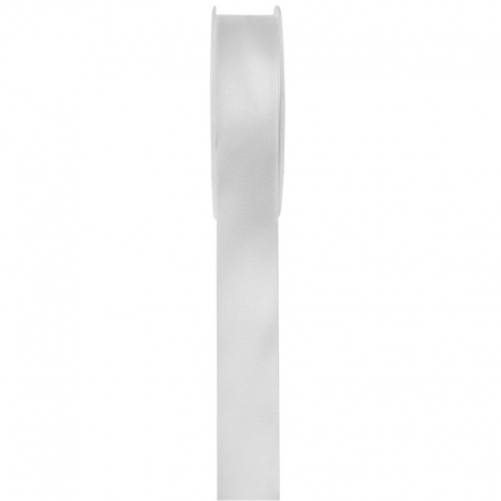 Ruban 15MM en satin double face BLANC - la bobine de 25 mètres