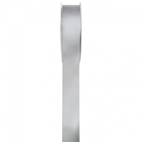 Ruban 15MM en satin double face GRIS - la bobine de 25 mètres
