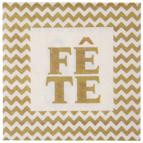 Serviettes de table FETE en OR - 20 pièces