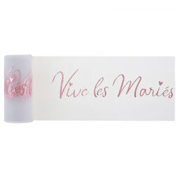 Ruban en tulle Vive les Mariés ROSE GOLD - pièce