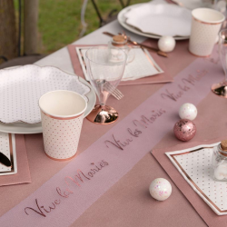 Ruban en tulle Vive les Mariés ROSE GOLD - pièce