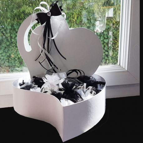 Urne / Tirelire Coeur BLANC - pièce