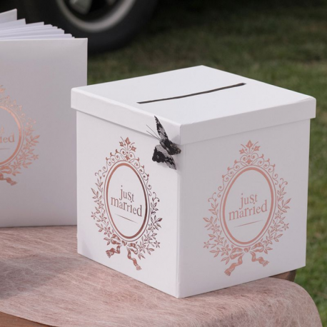 Urne / Tirelire Just Married ROSE GOLD - pièce