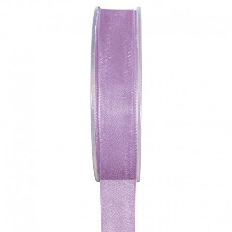 Ruban 15MM en organdi LAVANDE (parme) - la bobine de 20 mètres