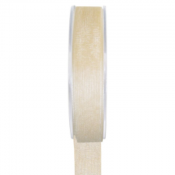 Ruban 15MM en organdi IVOIRE - la bobine de 20 mètres