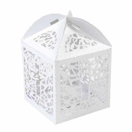Boîtes dentelle Communion BLANC - 10 pièces