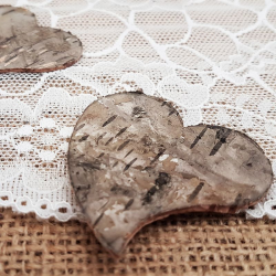 Coeurs en écorce de bois naturel - 10 pièces