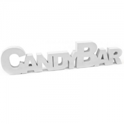 Déco de table CANDY BAR en bois BLANC - pièce