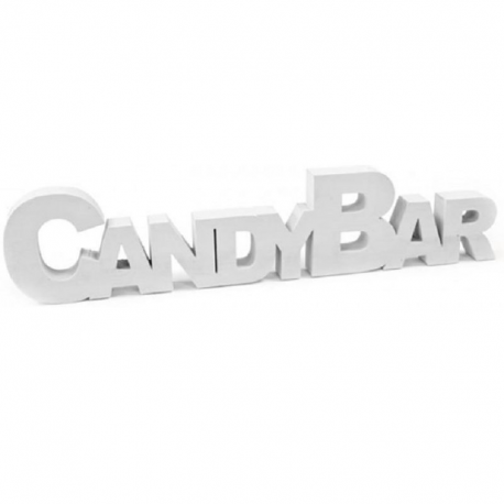 Déco de table CANDY BAR en bois BLANC - pièce
