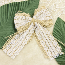 Noeuds en jute et dentelle - 2 pièces