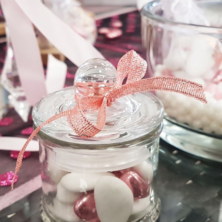 Ruban aspect ROSE GOLD métallisé - le sachet de 10 mètres