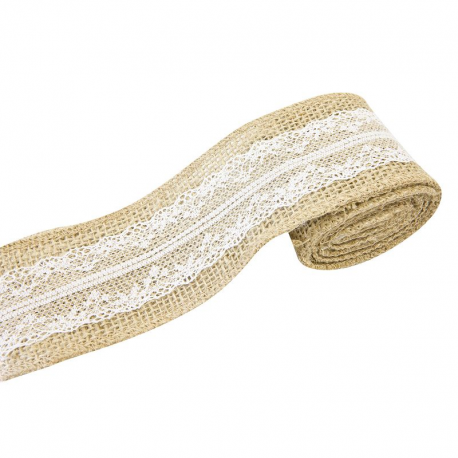 Ruban en jute et dentelle - pièce