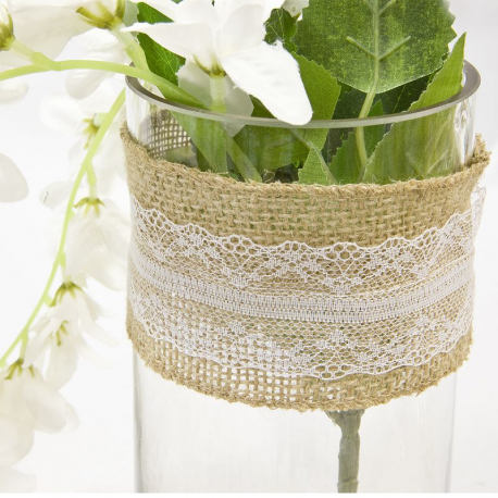 Ruban en jute et dentelle - pièce