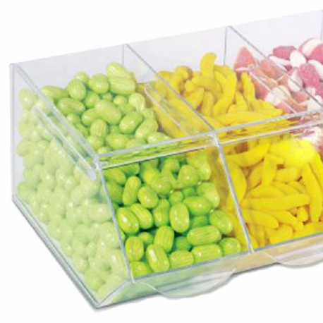 Présentoir transparent 4 compartiments Fini