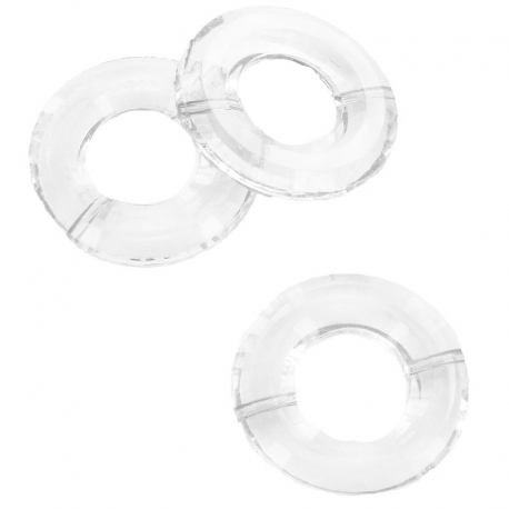 Anneaux TRANSPARENTS (socle boules/gouttes/ballons) - 10 pièces